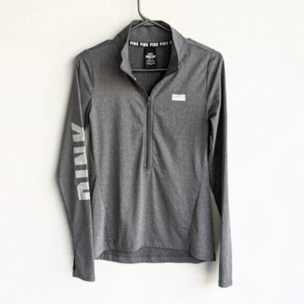 VS PINK long sleeve athletic pullover 1/4 zip shirt